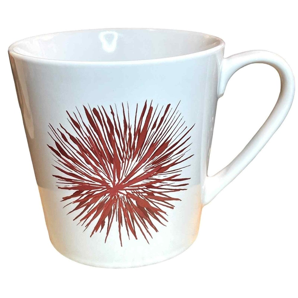 Starbucks 2014‎ Starburst Firework White & Red Ceramic Coffee Mug Tea Cup 17.8oz